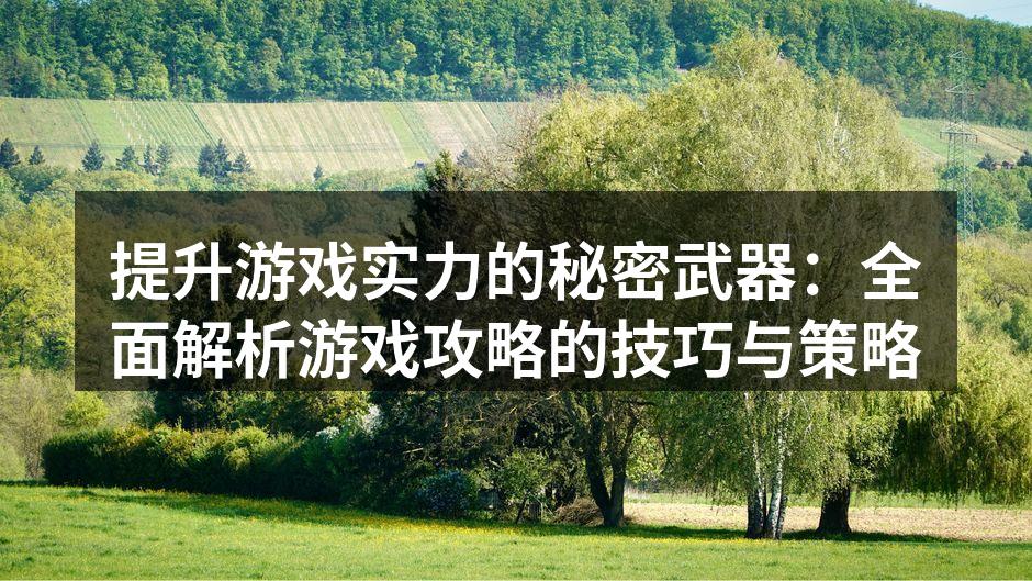 提升游戏实力的秘密武器：全面解析游戏攻略